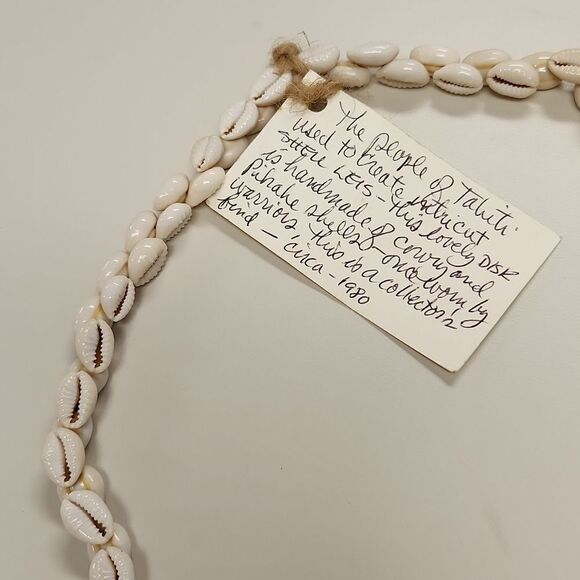 Tahiti Disk Warrior Shell Lei Circa 1980 FROM PRIVATE COLLECTION - Picture 5 of 12